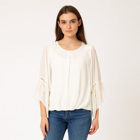 ALYX White Blouse Long Sleeve Top Women's Shirt Size Small Boho - Picture 1 of 6